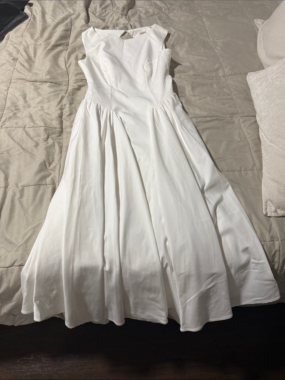 House of CB White Fit-and-Flare Midi Dress